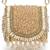  crystal cascade champagne gold suede embellished clutch