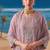 Heavy chiffon silk pink hand embroidered straight suit for women wedding