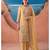 Heavy chiffon silk yellow hand embroidered straight suit for women wedding