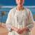 Heavy chiffon silk white hand embroidered straight suit for women wedding
