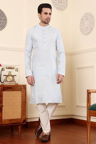 light blue rayon silk straight viscose silk textured effect kurta