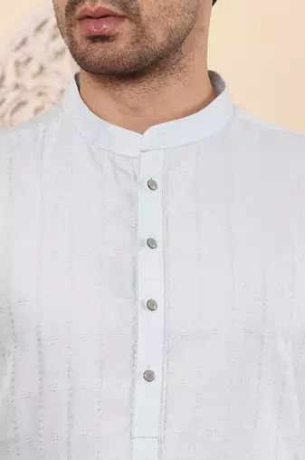 light blue rayon silk straight viscose silk textured effect kurta