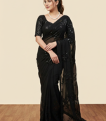 Black clr sequance party wear saree with sequance blouse