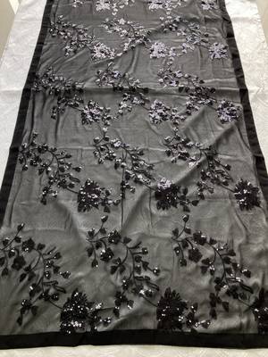 Black clr sequance party wear saree with sequance blouse 4