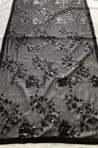 Black clr sequance party wear saree with sequance blouse