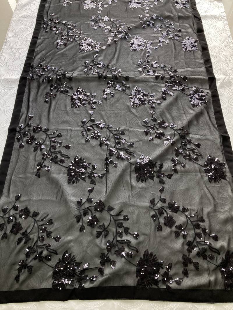 Black clr sequance party wear saree with sequance blouse
