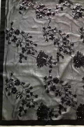 Black clr sequance party wear saree with sequance blouse