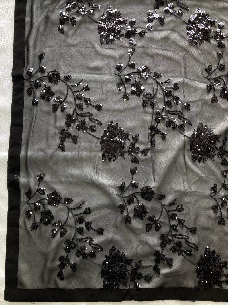 Black clr sequance party wear saree with sequance blouse