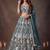 Attractive Blue Sequins Net Engagement wear Lehenga Choli with Dupatta