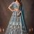 Attractive Blue Sequins Net Engagement wear Lehenga Choli with Dupatta