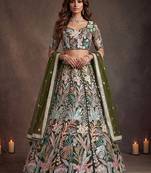 Adorning Green Sequins Net Reception Wear Lehenga Choli with Dupatta