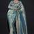 Sky blue zarkan embroidered work art silk saree
