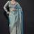 Sky blue zarkan embroidered work art silk saree