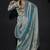 Sky blue zarkan embroidered work art silk saree