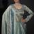 Sky blue zarkan embroidered work art silk saree