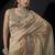 Beige zarkan embroidered work art silk saree