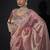Pink zarkan embroidered work art silk saree