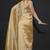 Yellow zarkan embroidered work art silk saree