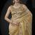 Yellow zarkan embroidered work art silk saree