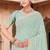 Sequin embroidered work sea green georgette designer saree