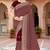 Sequin embroidered work maroon georgette designer saree