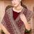 Sequin embroidered work maroon georgette designer saree