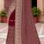 Sequin embroidered work maroon georgette designer saree