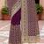 Sequin embroidered work purple georgette designer saree