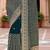 Sequin embroidered work teal blue georgette designer saree