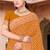 Sequin embroidered work mustard georgette designer saree