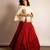 Rust Orange Embroidered Crepe Indo Western Lehenga Set