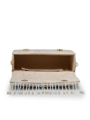  blush & bead ivory & pastel multi suede embellished clutch 6