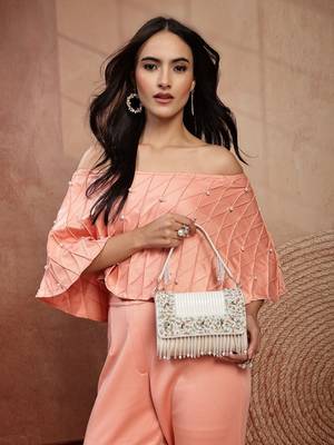  blush & bead ivory & pastel multi suede embellished clutch 8