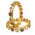 Set of 2 gold plated pacheli kundan kada bangle set
