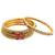 Gold plated set of 4 kundan ball design bangles