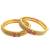 Gold plated set of 4 kundan ball design bangles