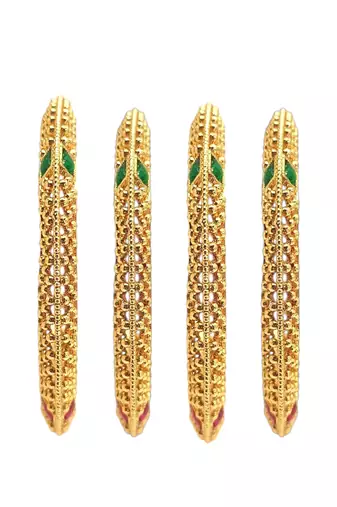 Set of 4 gold plated thushi style bangles