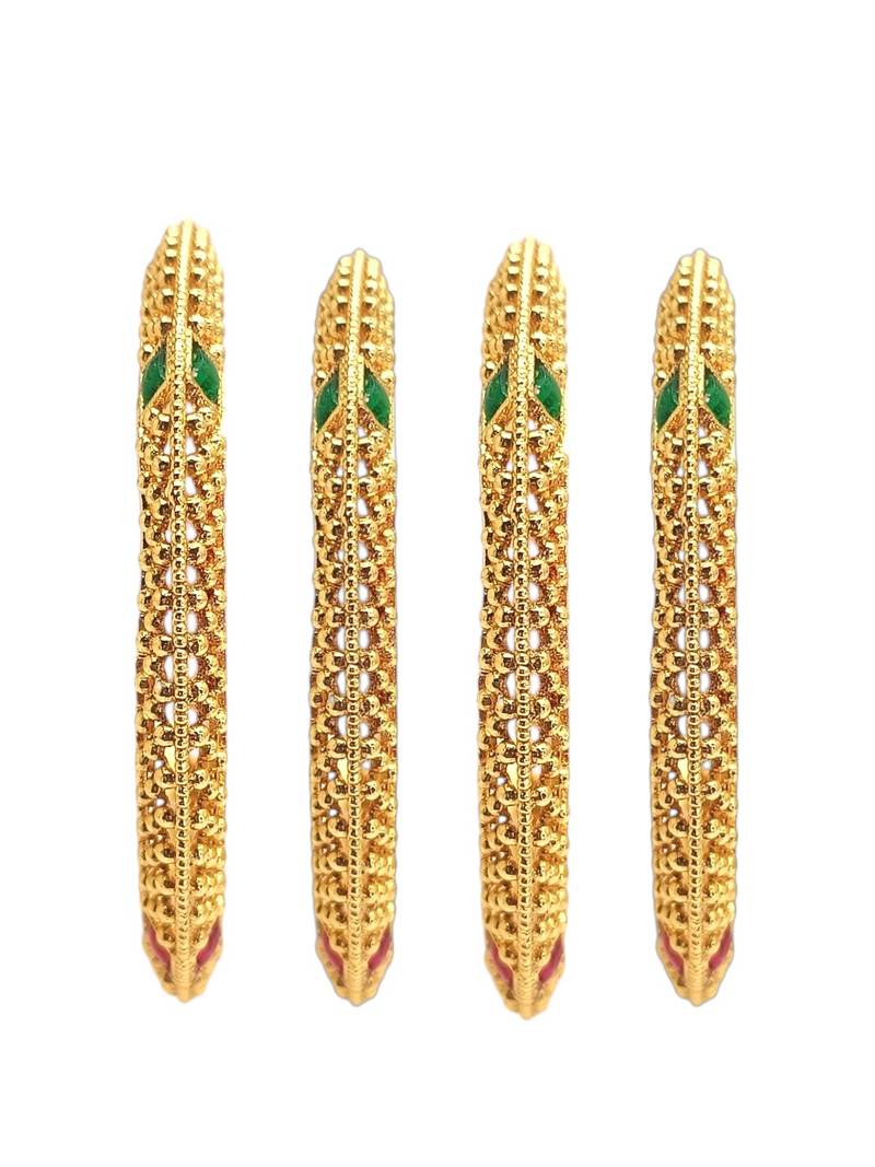Set of 4 gold plated thushi style bangles