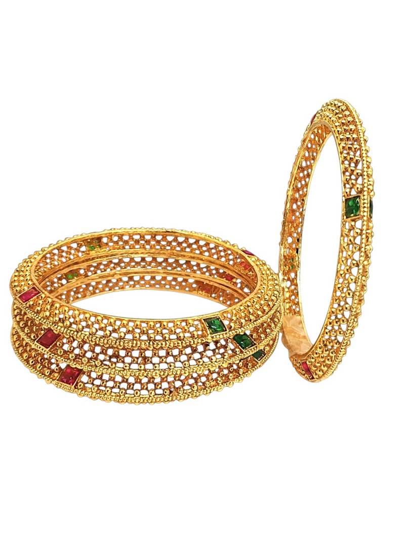 Set of 4 gold plated thushi style bangles