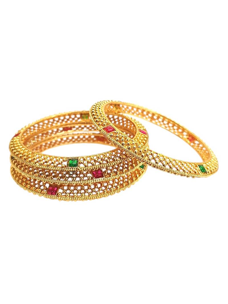Set of 4 gold plated thushi style bangles