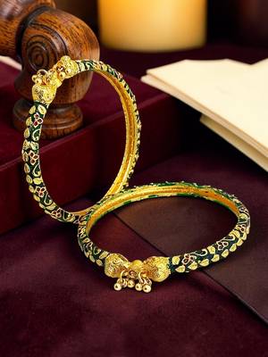 Set of 2 hathi mora meenakari style bangles 1