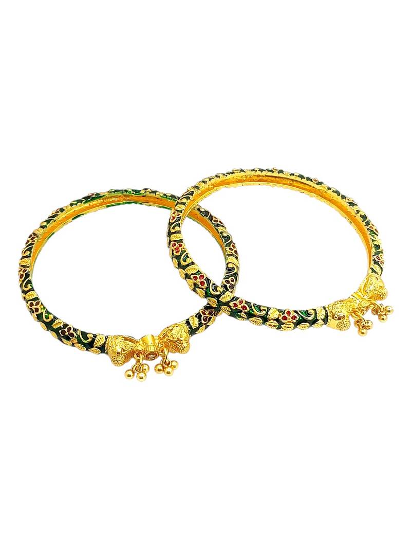 Set of 2 hathi mora meenakari style bangles