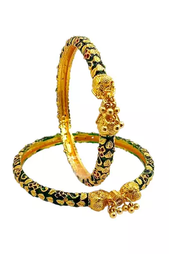 Set of 2 hathi mora meenakari style bangles