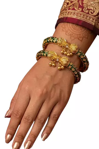 Set of 2 hathi mora meenakari style bangles