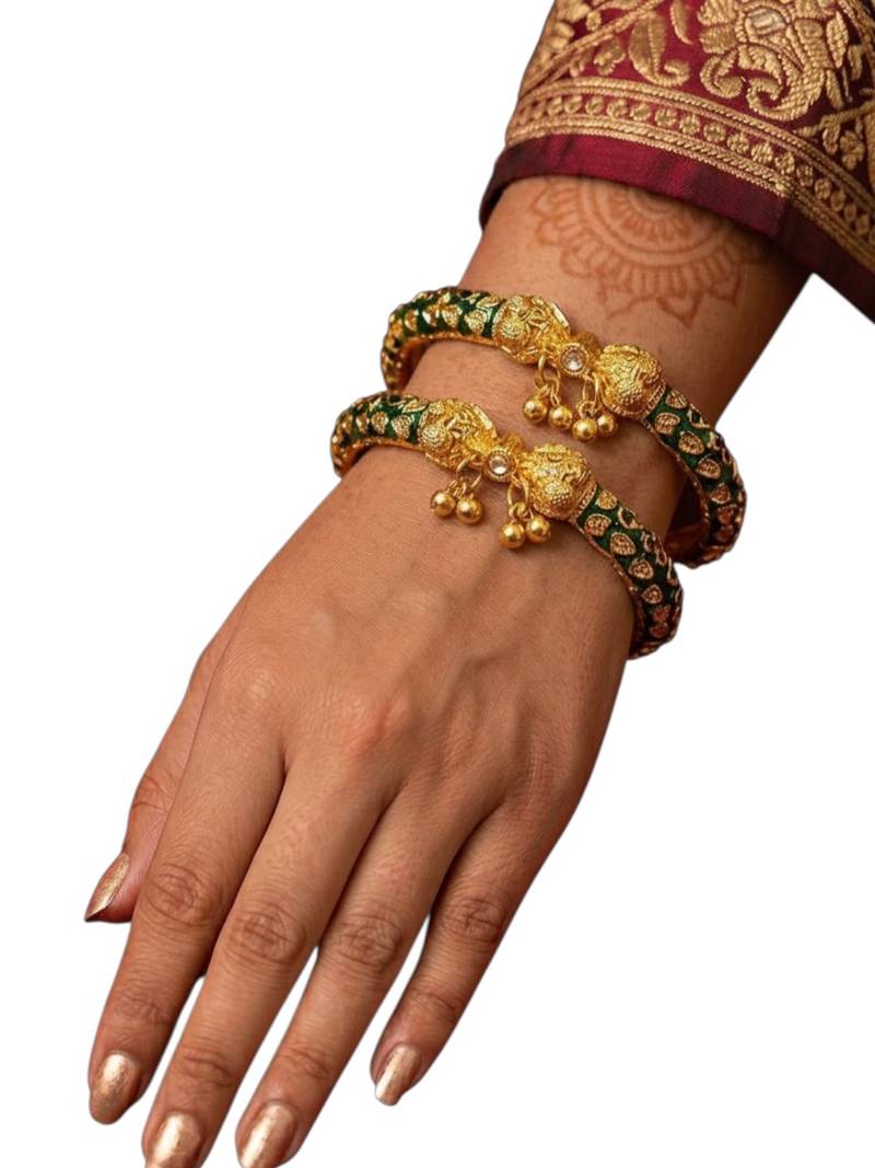 Set of 2 hathi mora meenakari style bangles