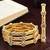 Gold plated set of 4 floral beaded bangle set