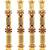 Gold plated set of 4 floral beaded bangle set
