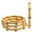 Gold plated set of 4 floral beaded bangle set