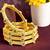 Gold plated set of 4 floral beaded bangle set