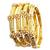 Gold plated set of 4 floral beaded bangle set